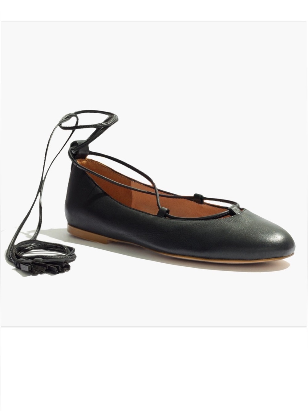 Madewell Madewell Inga Lace Up Flats Ballet Leather Size 9